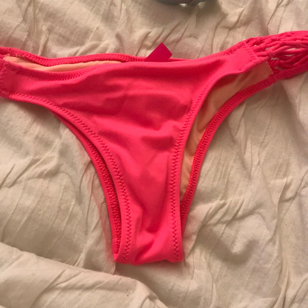 fluorescent pink bikini bottoms